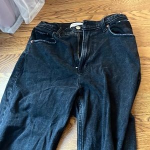 abrocrombie ankle straight ultra high rise black jeans